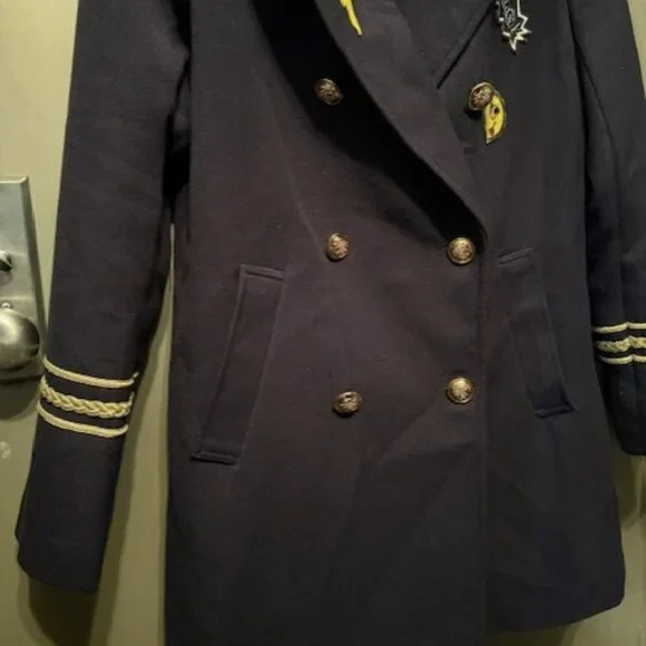 Vintage Inspired Military Coat with Patches - Picture 10 of 16